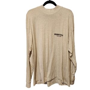 Fear of God Essentials Light Oatmeal Long Sleeve T-Shirt